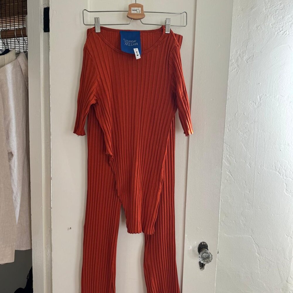 Simon Miller Ribbed Pants and Blouse Set